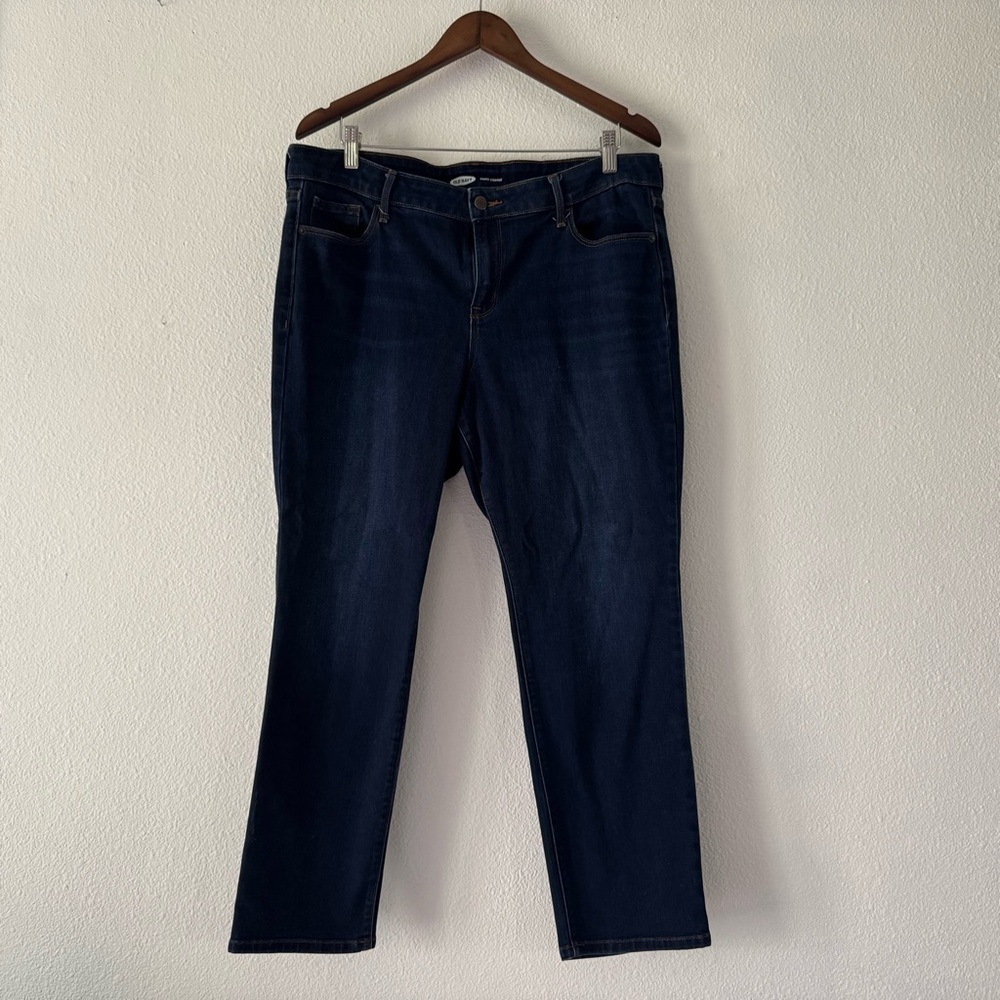 Old Navy Power Straight Plus Size 14 Short Mid Rise Jeans Minimalist Academia - Picture 11 of 11